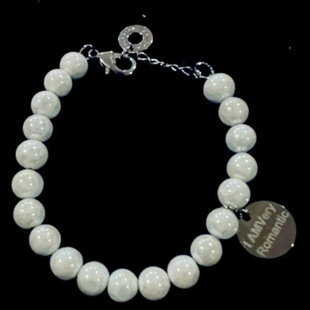 Antica‎ Murrina Venezia Gray Pearl Murano Glass I am Very Romantic Bracelet